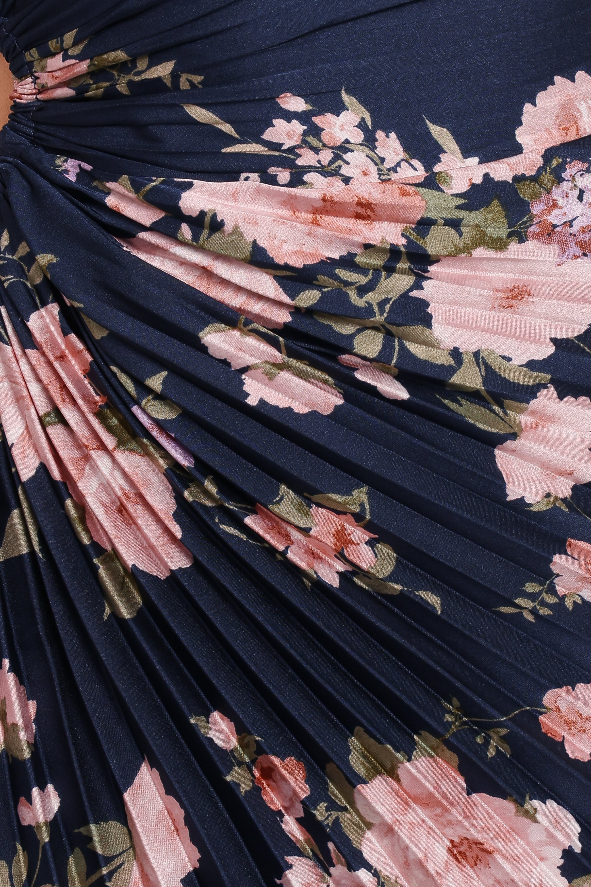 Petal and Pup USA DRESSES Kleo One Shoulder Maxi Dress - Navy Floral