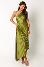 Kleo One Shoulder Maxi Dress - Olive Green - Petal & Pup USA