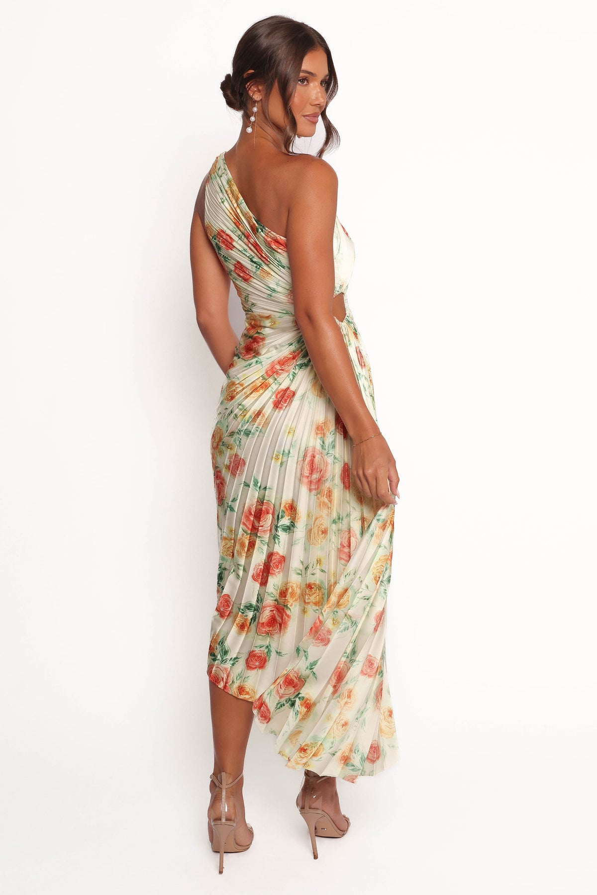 yellow one shoulder maxi dress Petal and Pup Women's Kleo One Shoulder Maxi Dress