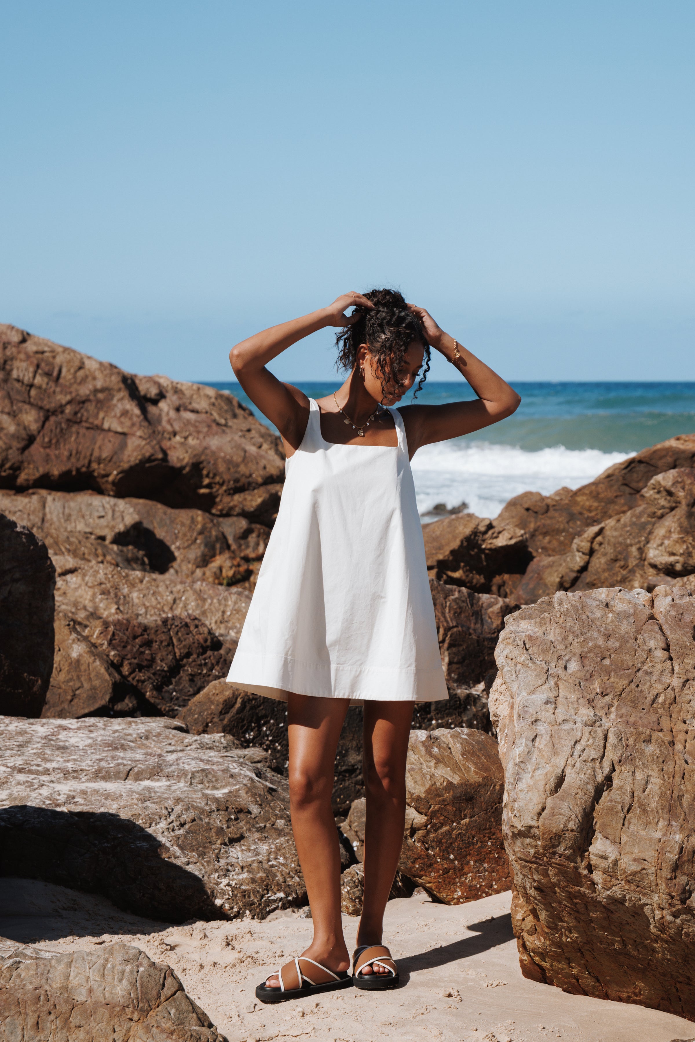 Petal and Pup USA DRESSES Kora Mini Dress - Chalk White