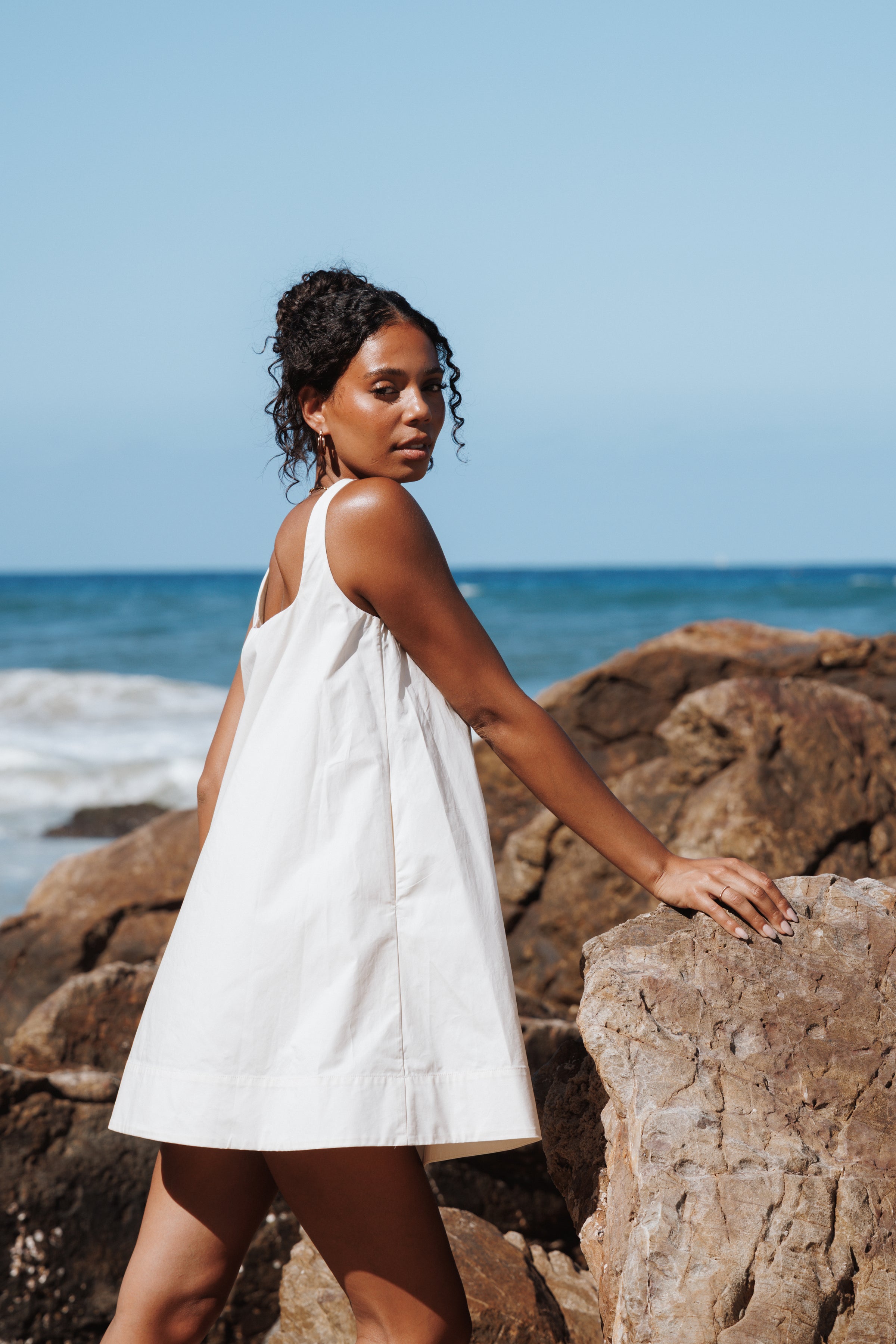 Petal and Pup USA DRESSES Kora Mini Dress - Chalk White