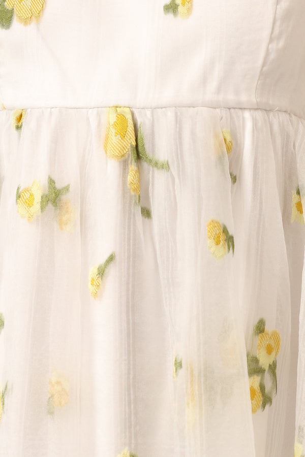 Petal and Pup USA DRESSES Kordyn Maxi Dress - White Yellow Floral