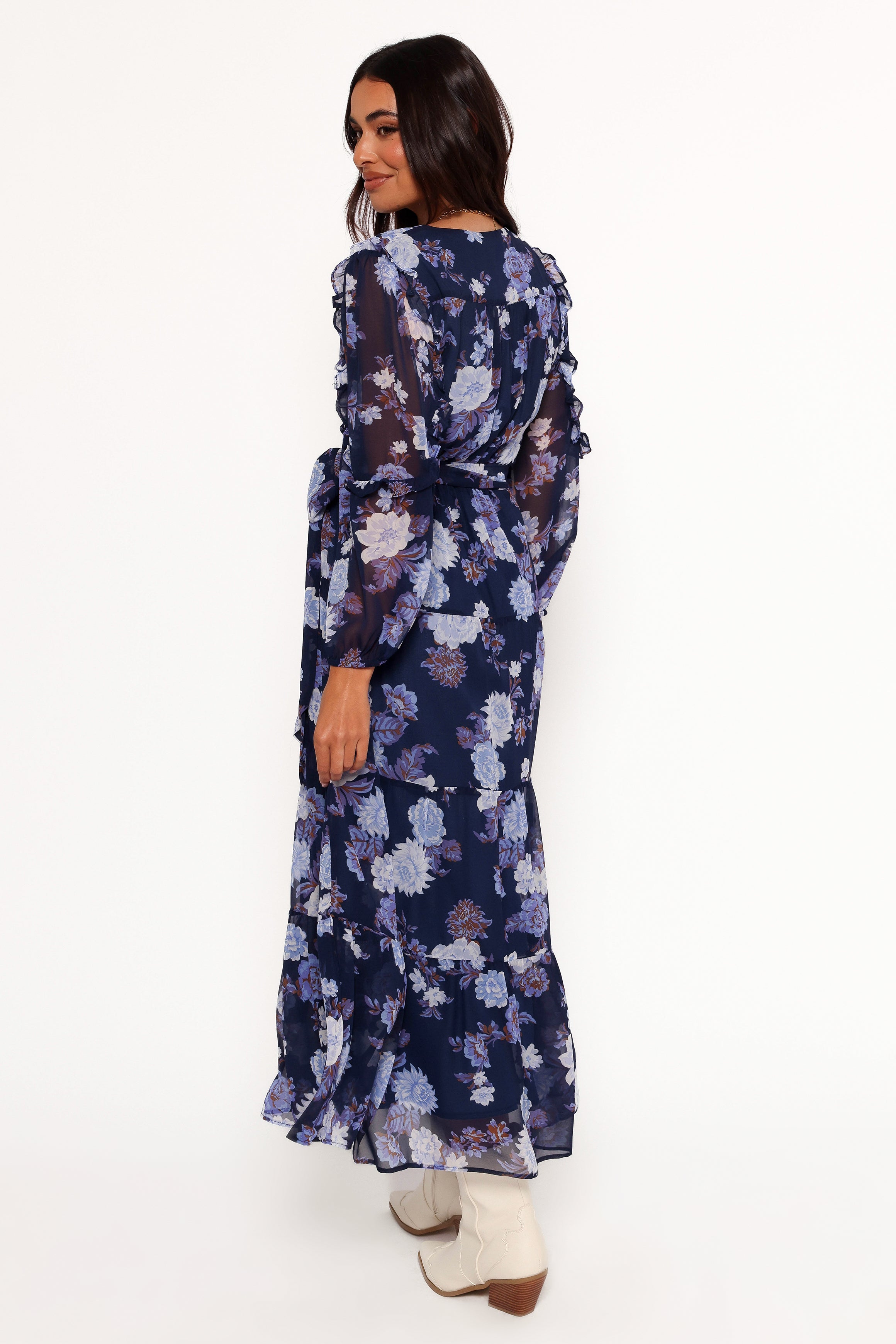 Petal and Pup USA DRESSES Korina Long Sleeve Maxi Dress - Vintage Blues