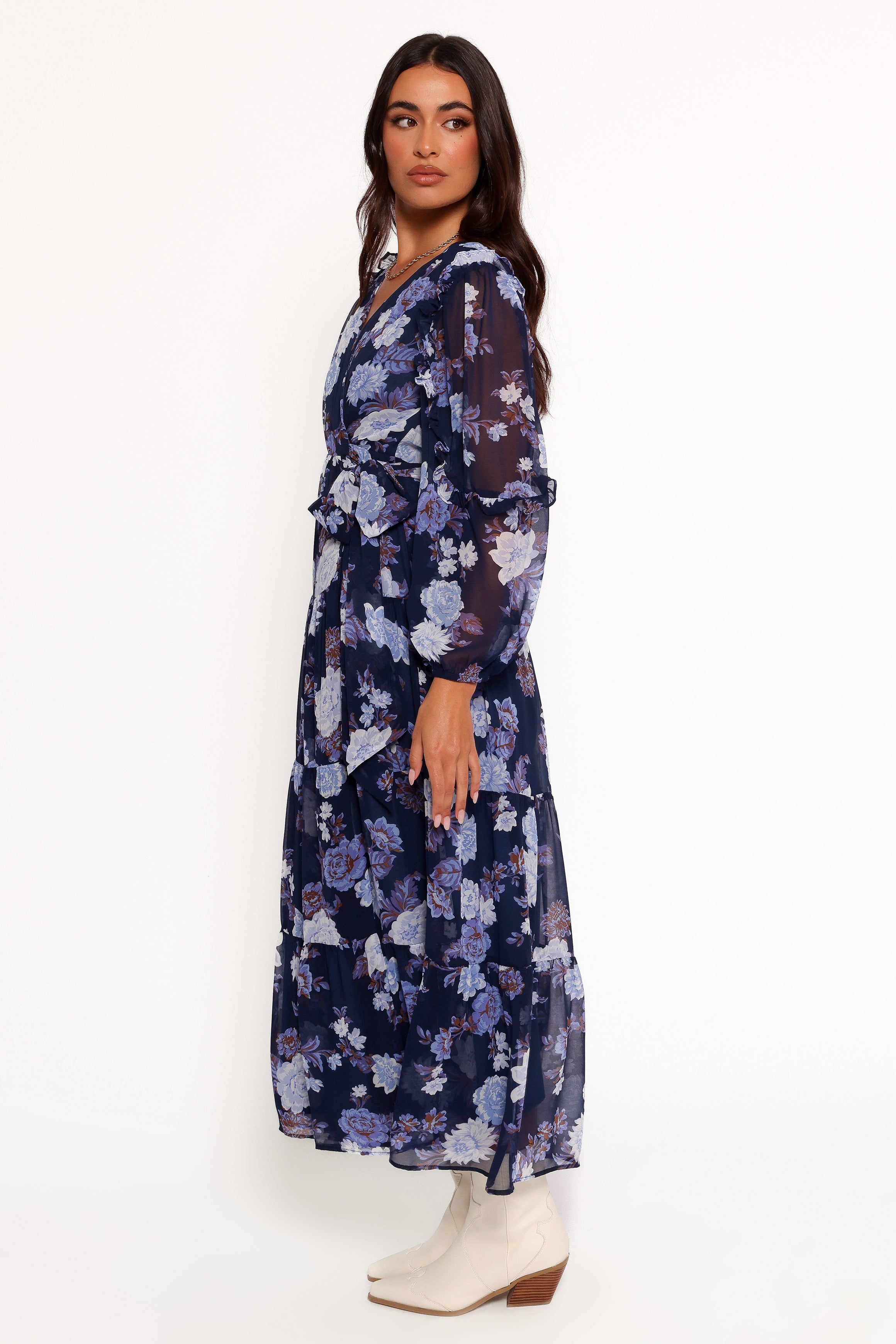 Petal and Pup USA DRESSES Korina Long Sleeve Maxi Dress - Vintage Blues