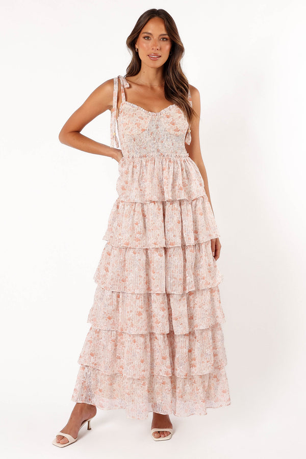 Petal and Pup USA DRESSES Kristah Maxi Dress - Peach Floral