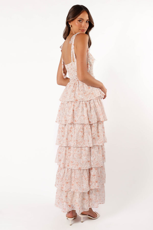 Petal and Pup USA DRESSES Kristah Maxi Dress - Peach Floral