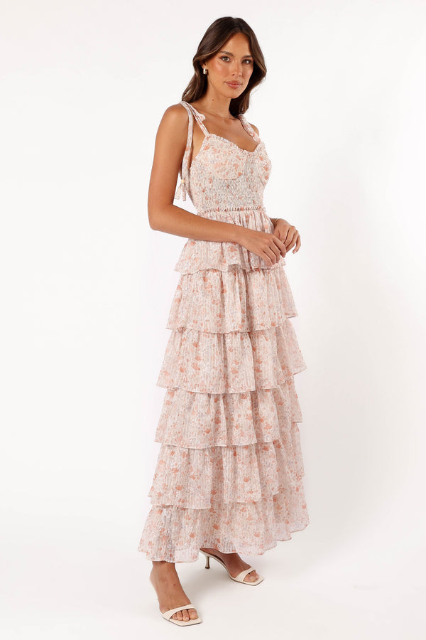 Petal and Pup USA DRESSES Kristah Maxi Dress - Peach Floral