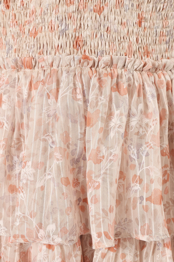 Petal and Pup USA DRESSES Kristah Maxi Dress - Peach Floral