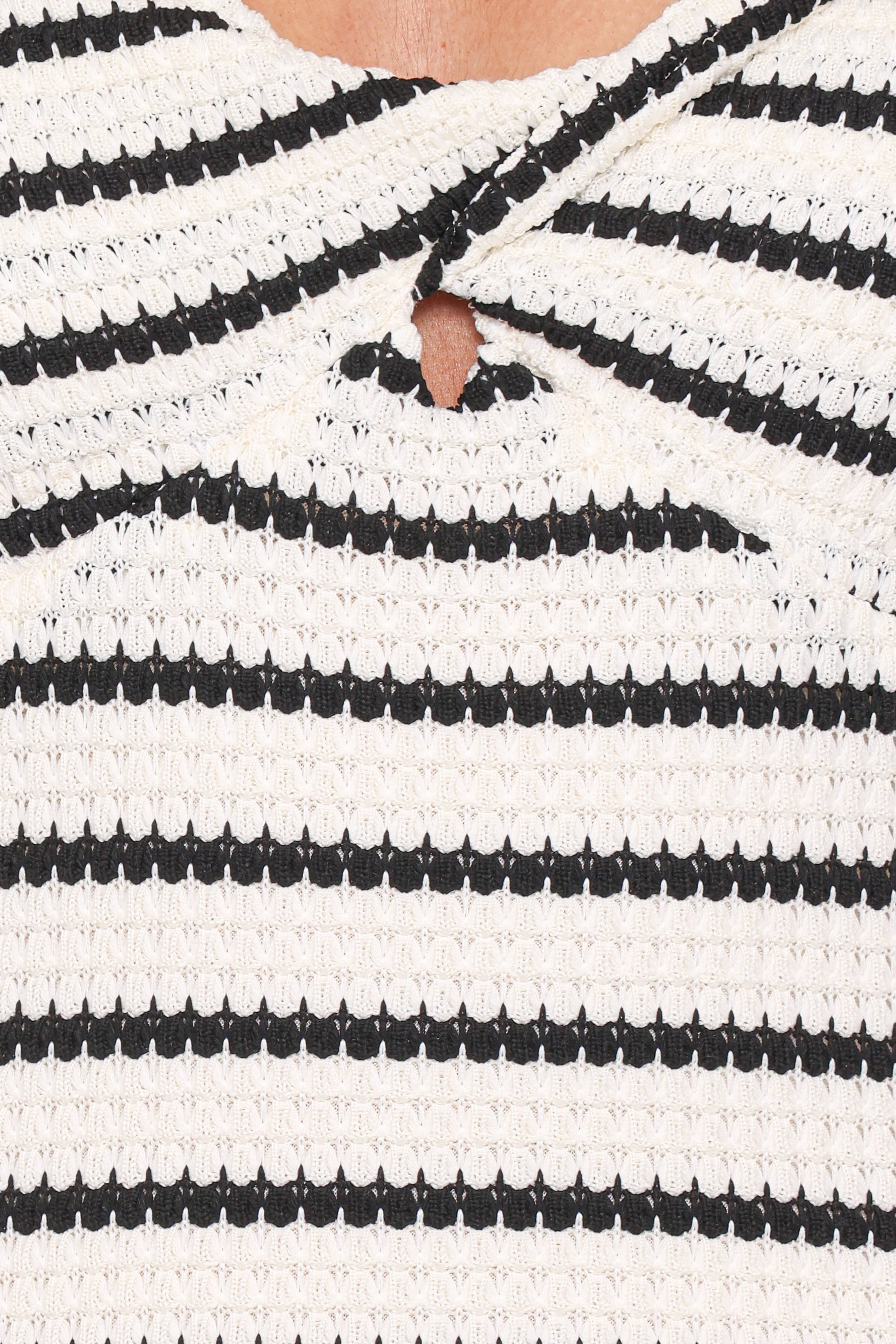 Petal and Pup USA DRESSES Kristina Midi Dress - Black/White Stripe