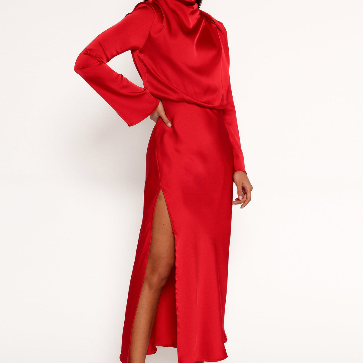 kristy satin midi shirt dress Kristy Satin Midi Shirt Dress