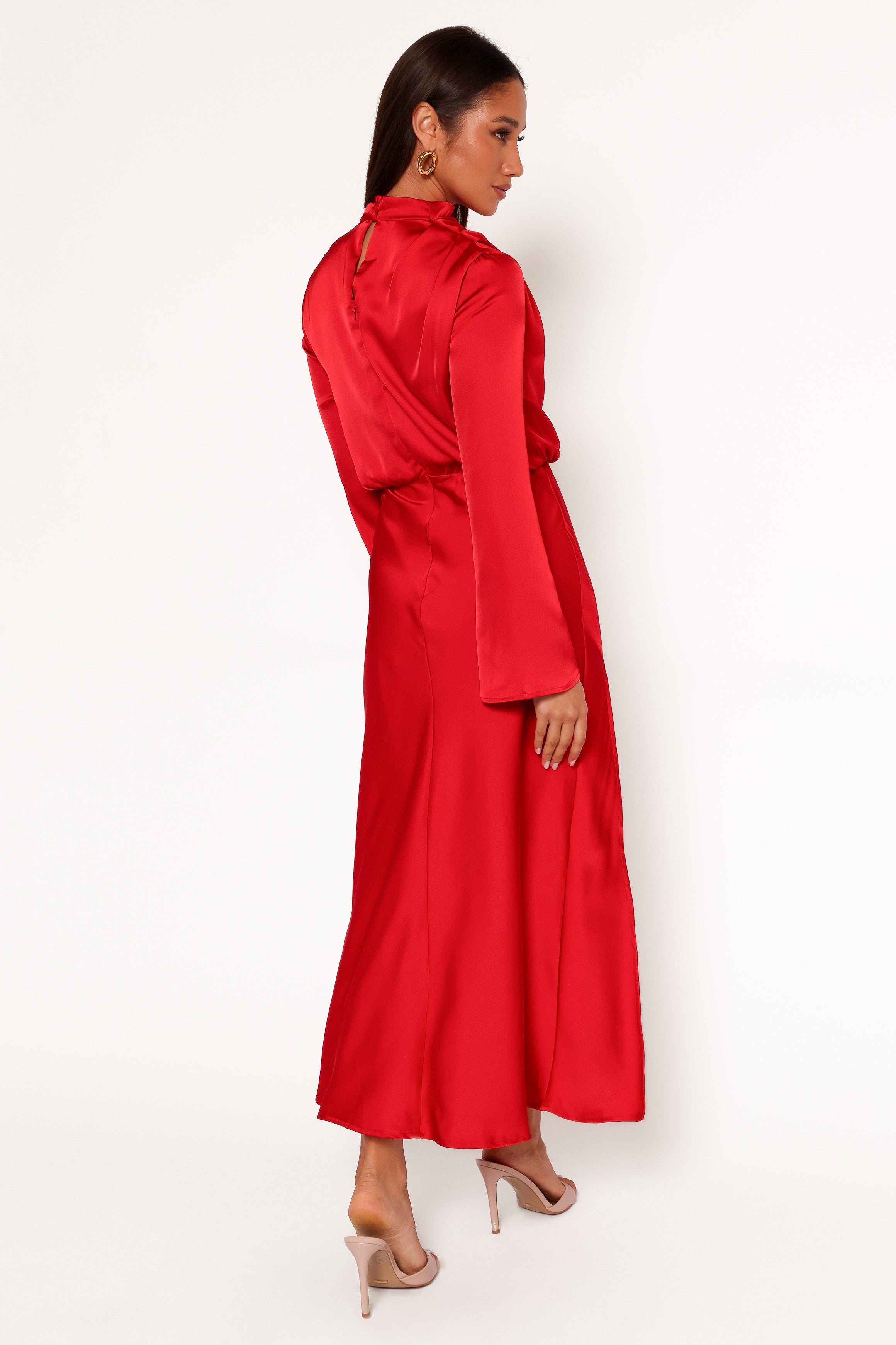 Kristyn Long Sleeve Midi Dress - Red | Petal & Pup USA Kristyn Long Sleeve Midi Dress - Red | Petal & Pup USA