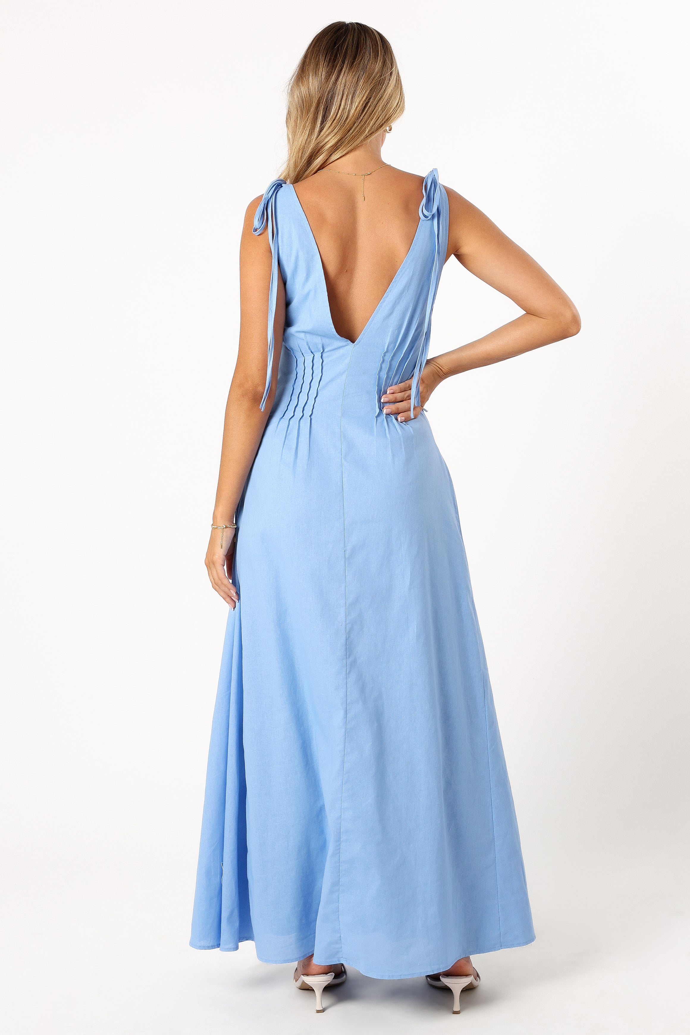 Petal and Pup USA DRESSES Lainey Tie Maxi Dress - Blue