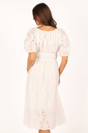Petal and Pup USA DRESSES Lana Midi Dress - White