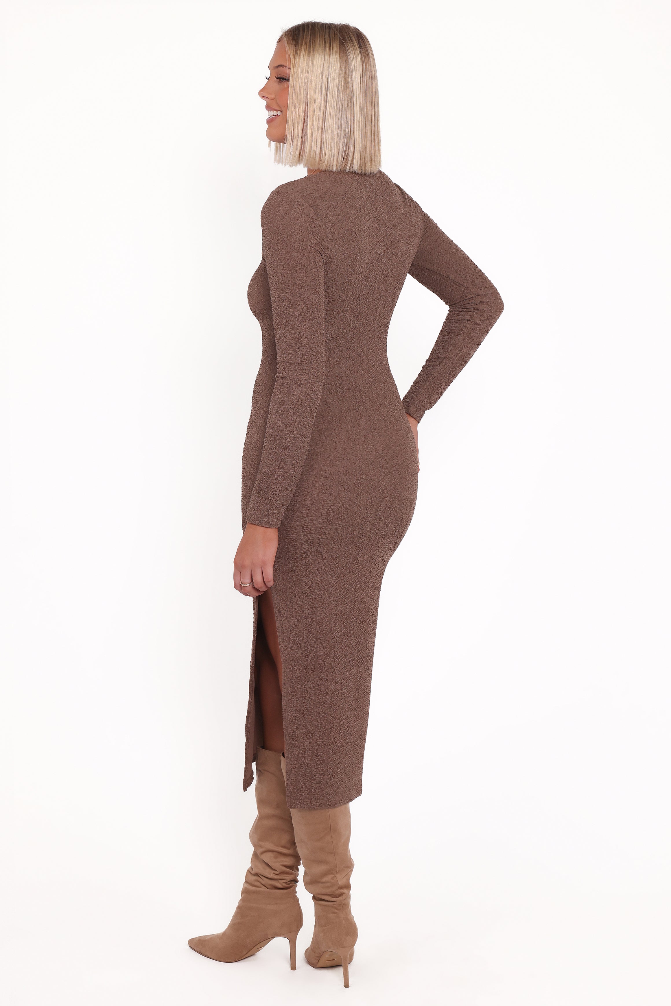 Petal and Pup USA DRESSES Laney Long Sleeve Midi Dress - Olive