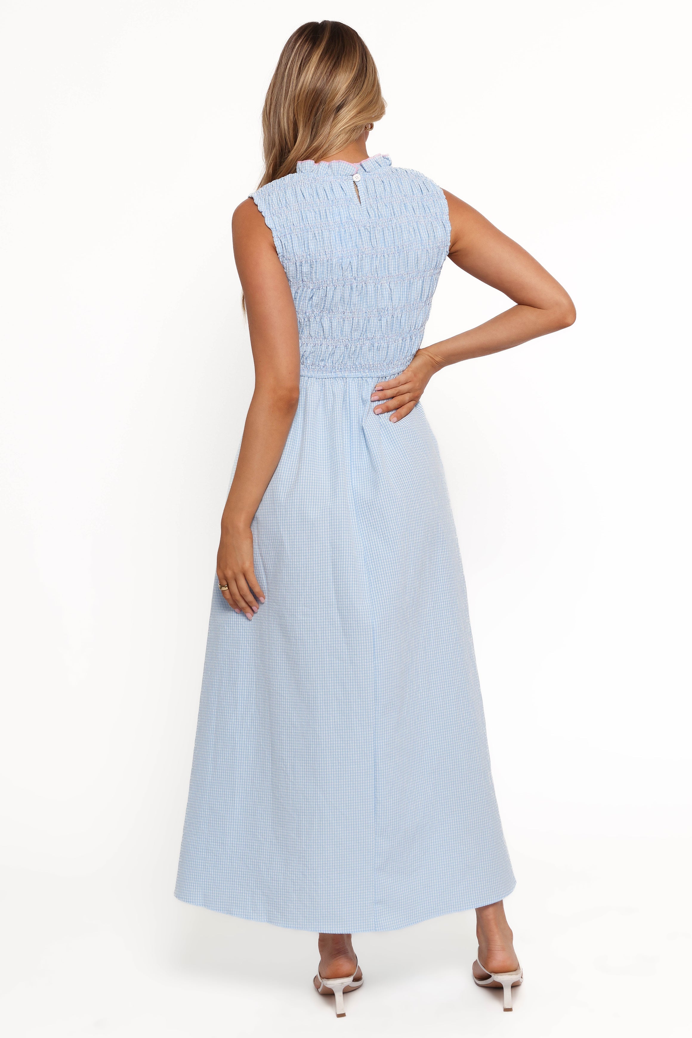 Petal and Pup USA DRESSES Lanna Maxi Dress - Blue Gingham