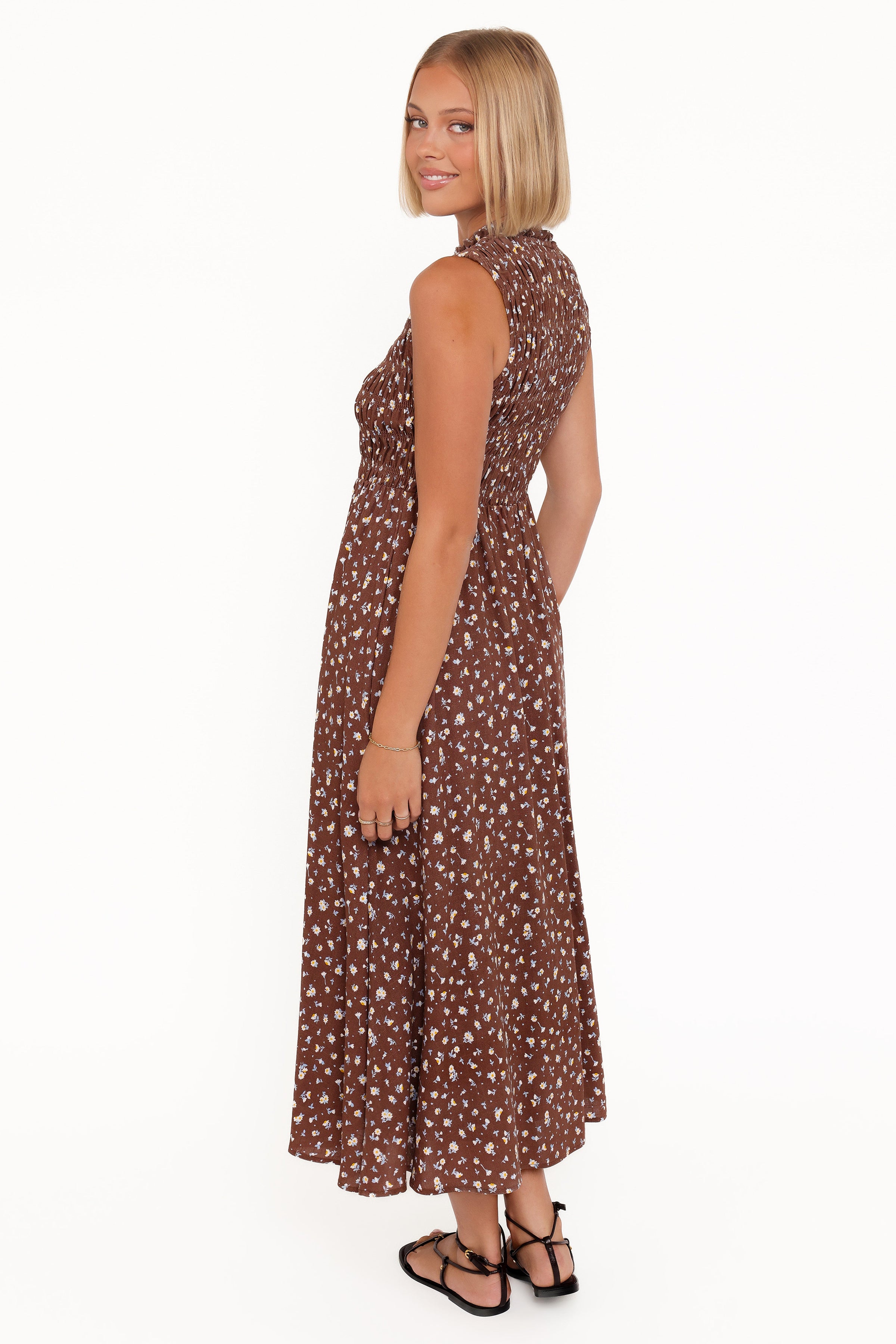 Petal and Pup USA DRESSES Lanna Maxi Dress - Brown Floral