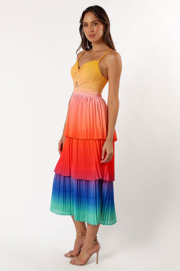 Petal and Pup USA DRESSES Lanos Tiered Midi Dress - Multicoloured