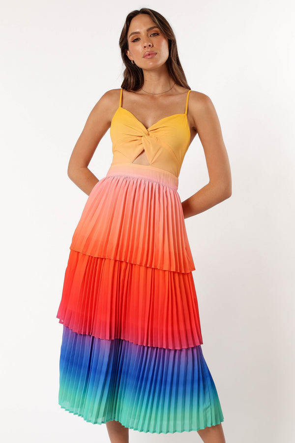 Petal and Pup USA DRESSES Lanos Tiered Midi Dress - Multicoloured