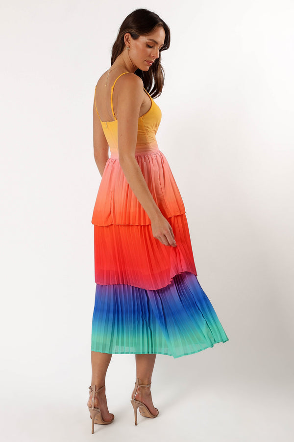 Petal and Pup USA DRESSES Lanos Tiered Midi Dress - Multicoloured