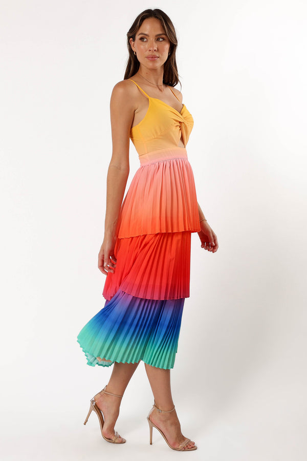 Petal and Pup USA DRESSES Lanos Tiered Midi Dress - Multicoloured