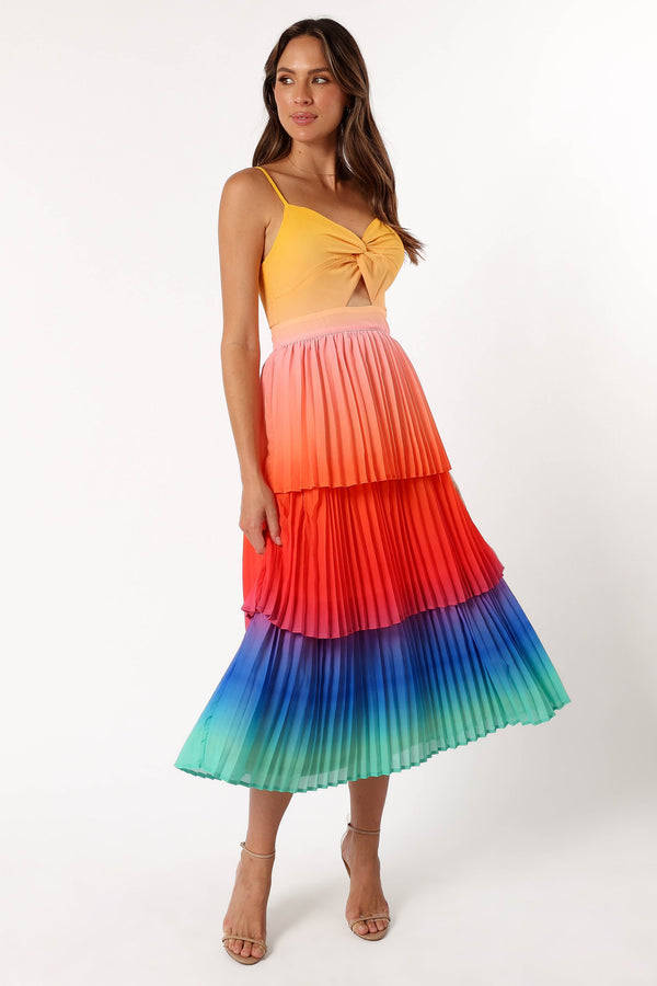 Petal and Pup USA DRESSES Lanos Tiered Midi Dress - Multicoloured