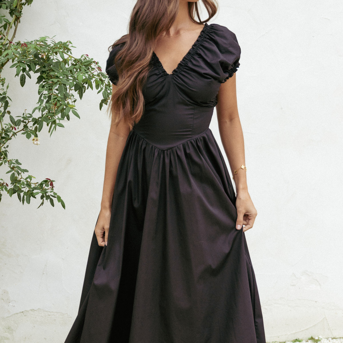 Larson Midi Dress - Black | Petal & Pup USA
