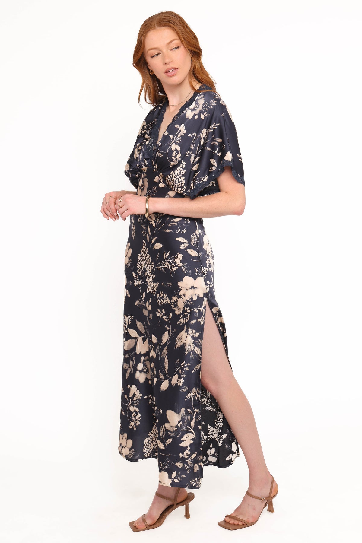 navy & cream floral cecily midi dress Navy & Cream Floral Cecily Midi Dress - STACIE FLINNER