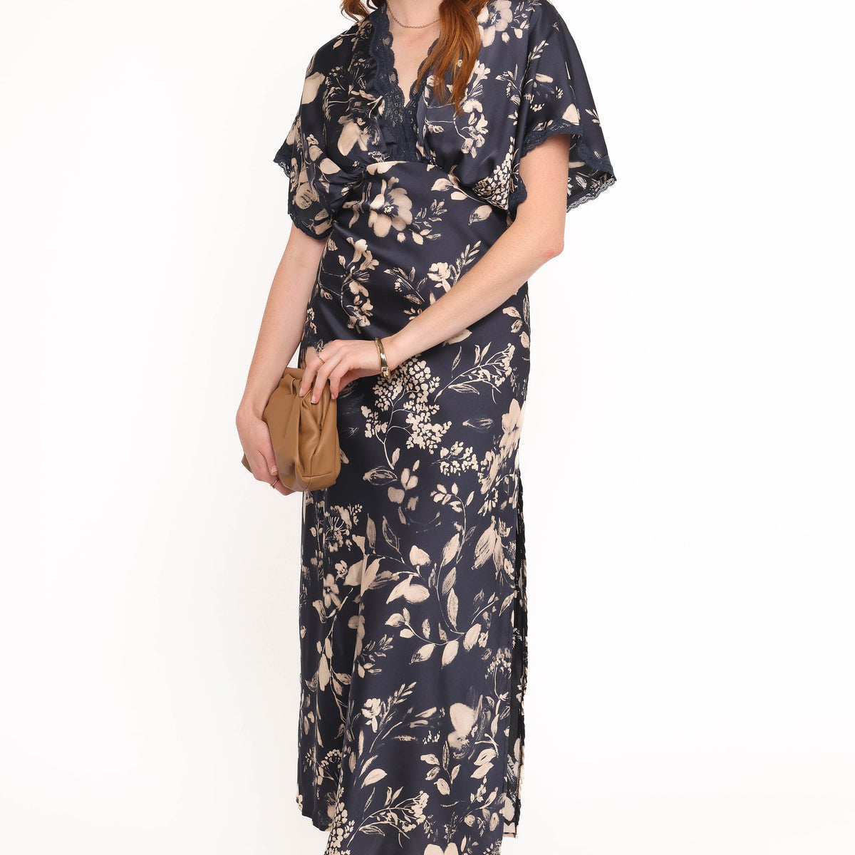 navy & cream floral cecily midi dress navy & cream floral cecily midi dress Cecily Cotton Midi Dress-Soft Blue,  Bloom Mosaic