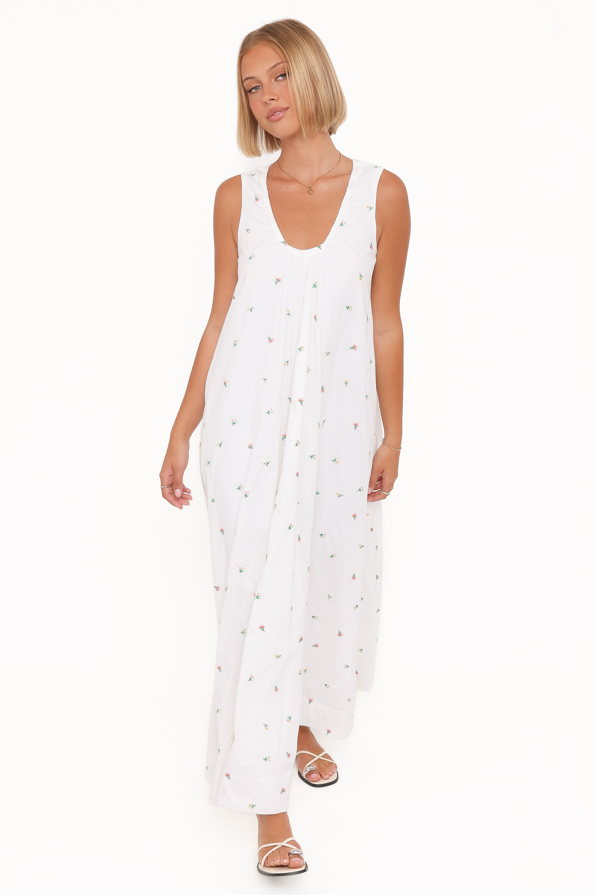Petal and Pup USA DRESSES Laurita Maxi Dress - White Floral