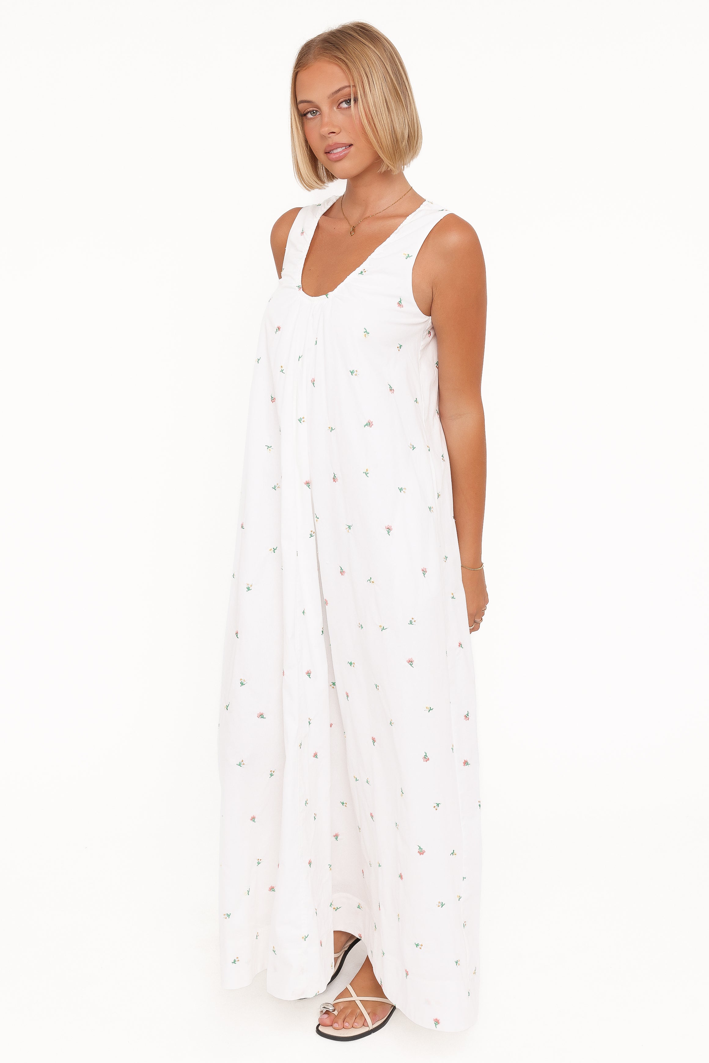 Petal and Pup USA DRESSES Laurita Maxi Dress - White Floral