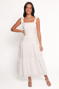 Petal and Pup USA DRESSES Lavinia Maxi Dress - White Floral