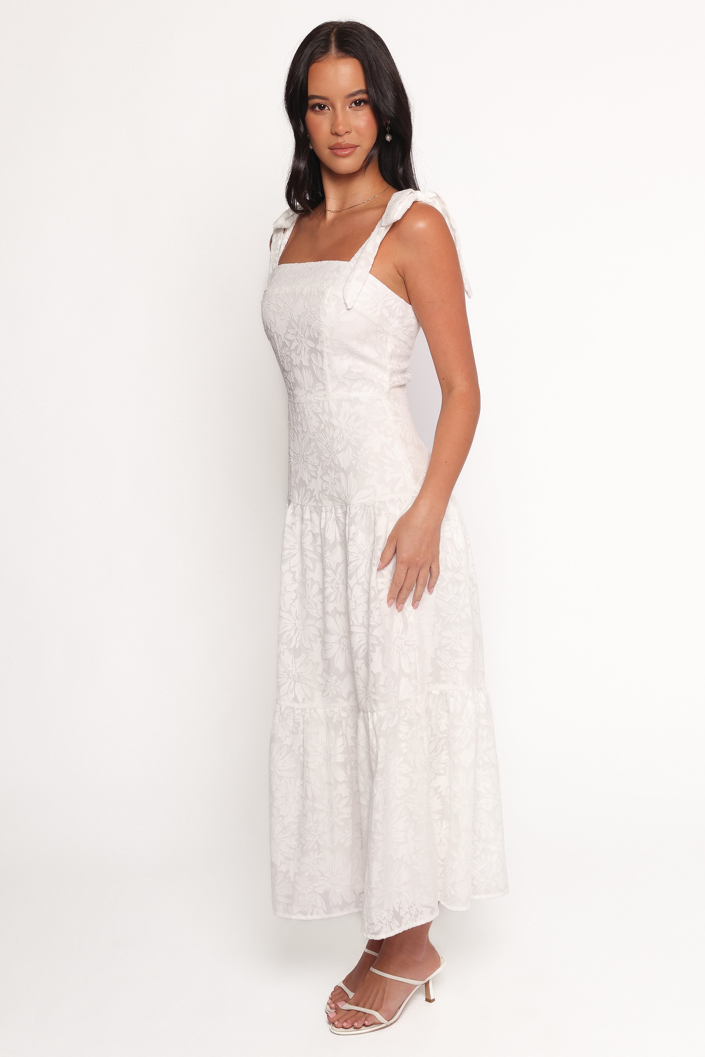 Petal and Pup USA DRESSES Lavinia Maxi Dress - White Floral