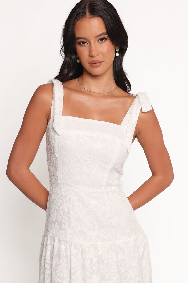 Petal and Pup USA DRESSES Lavinia Maxi Dress - White Floral