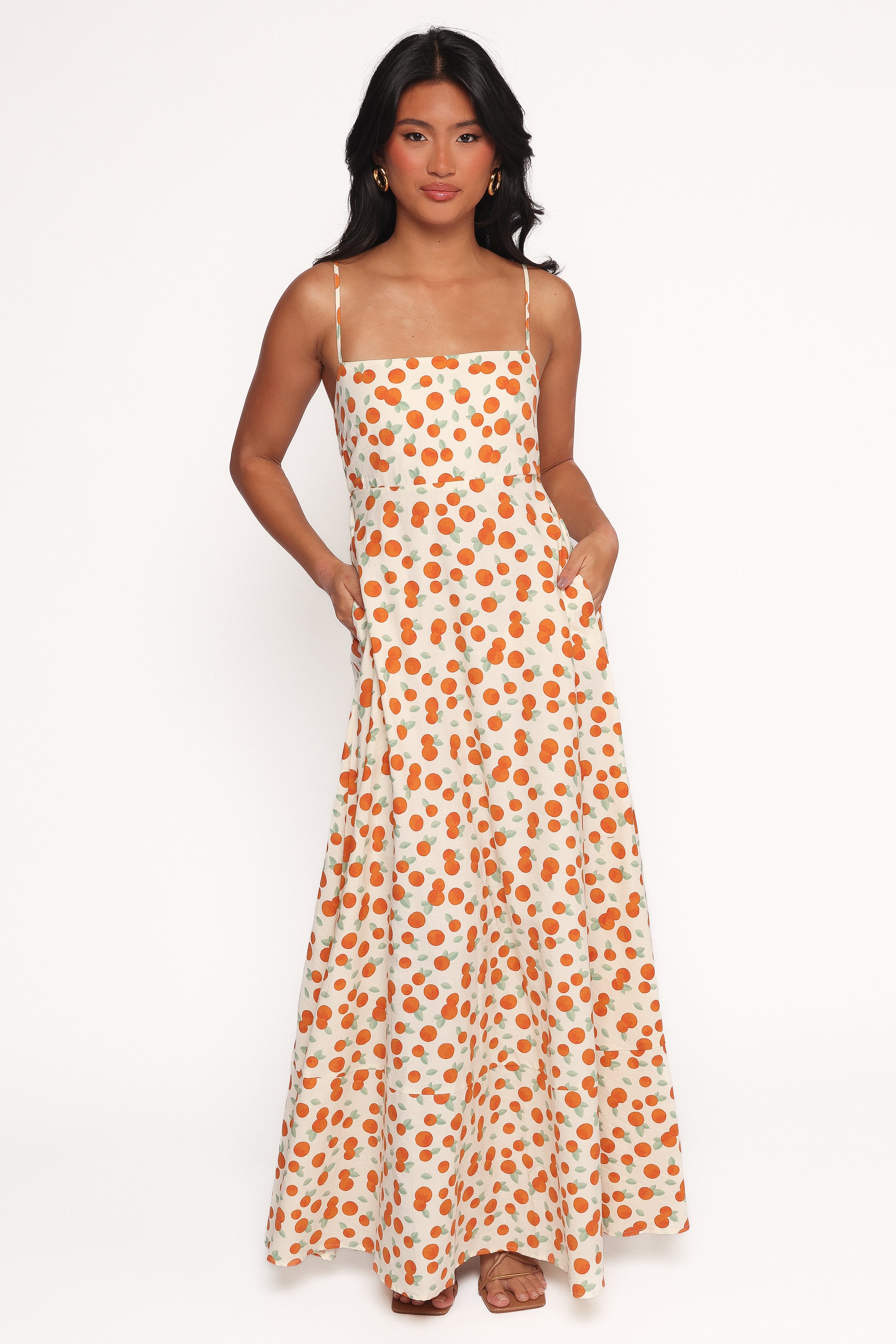Petal and Pup USA DRESSES Leah Maxi Dress - Clementine Print