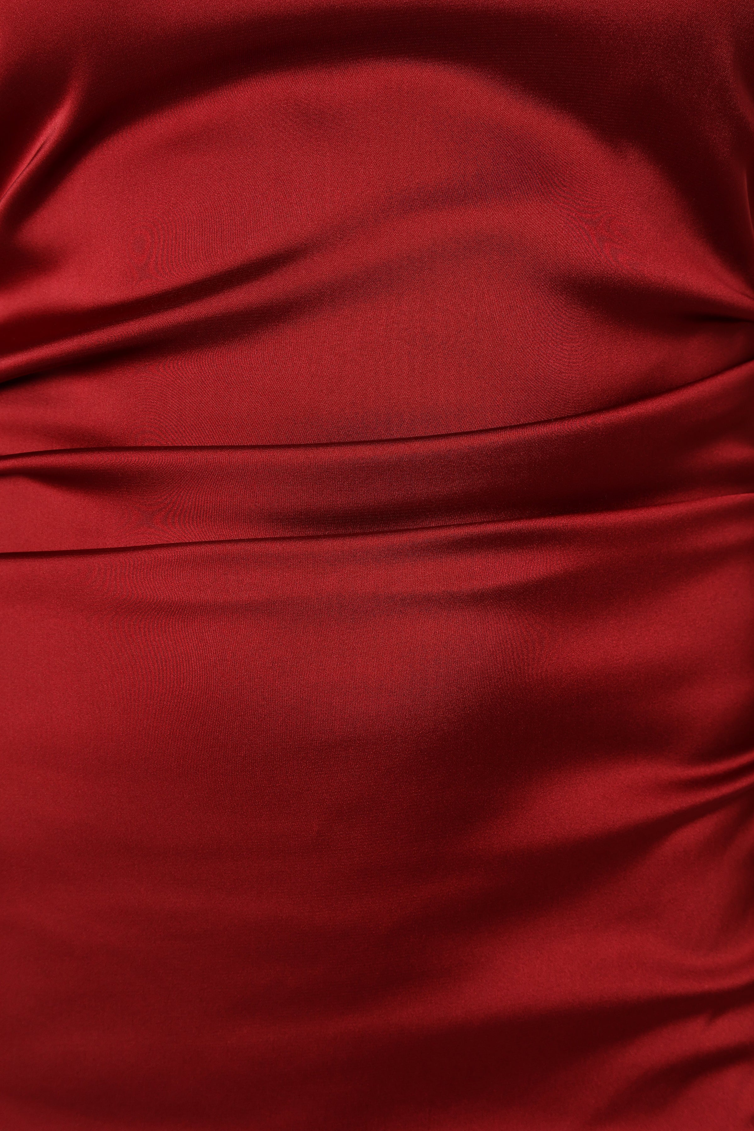 Petal and Pup USA DRESSES Lee Strapless Midi Dress - Wine