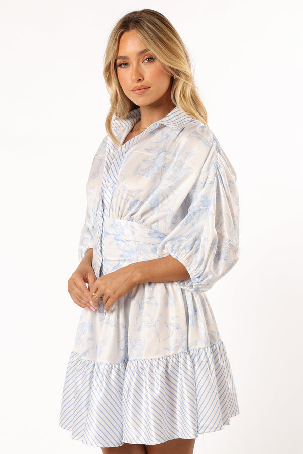 Petal and Pup USA DRESSES Leigha Mini Dress - Blue