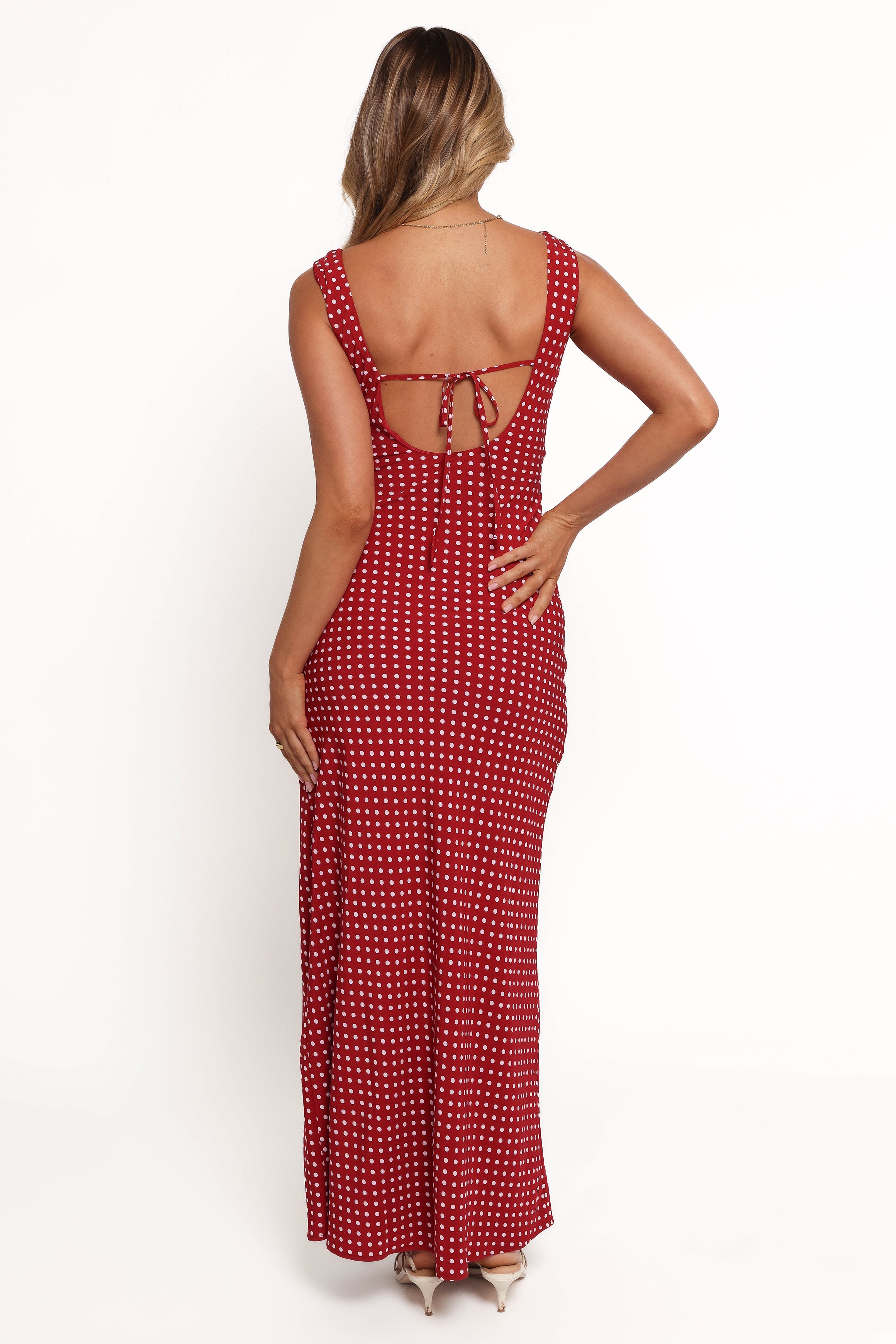 Petal and Pup USA DRESSES Leni Maxi Dress - Red Polka Dot
