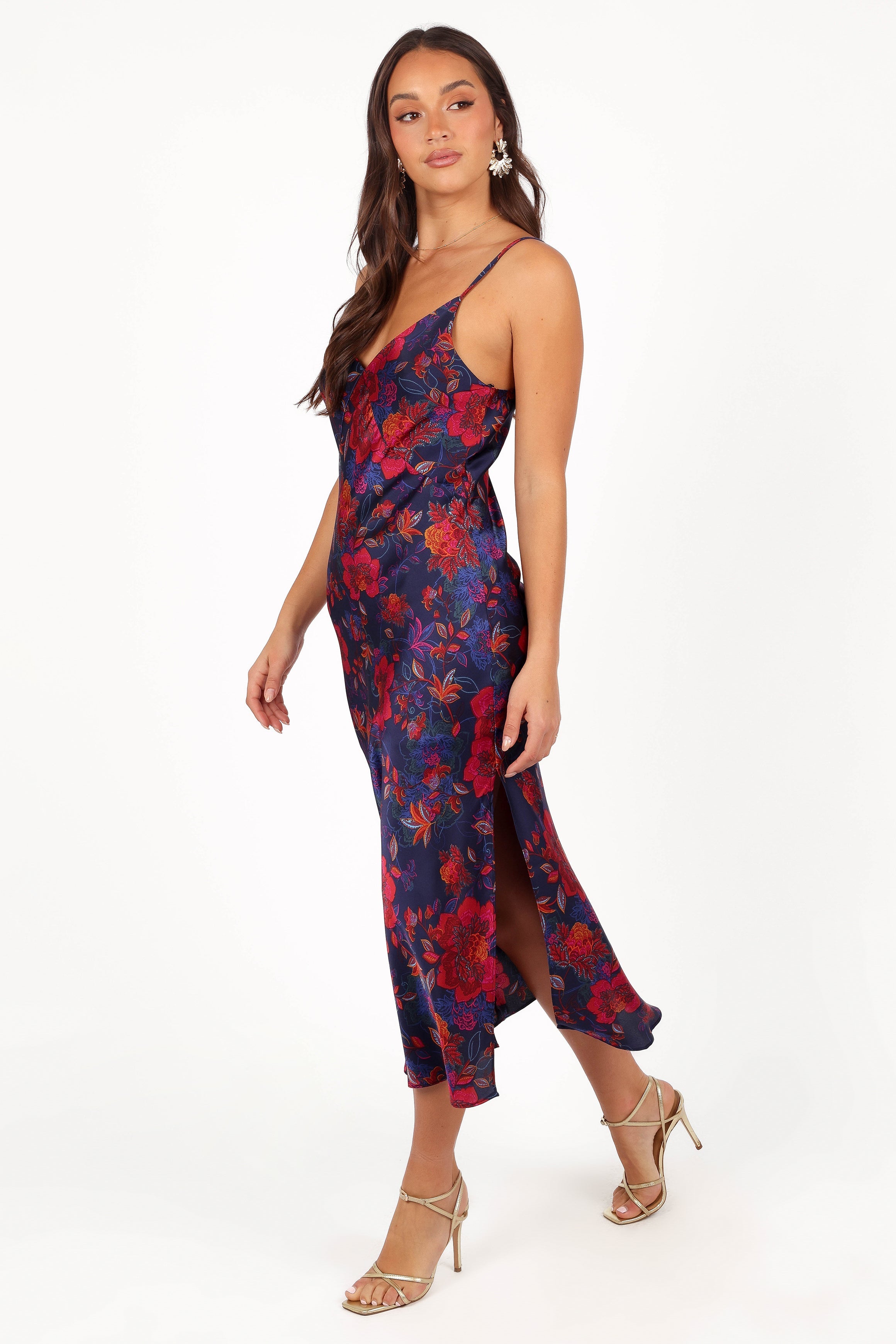 Petal and Pup USA DRESSES Lenore Midi Dress - Midnight Pomegranate