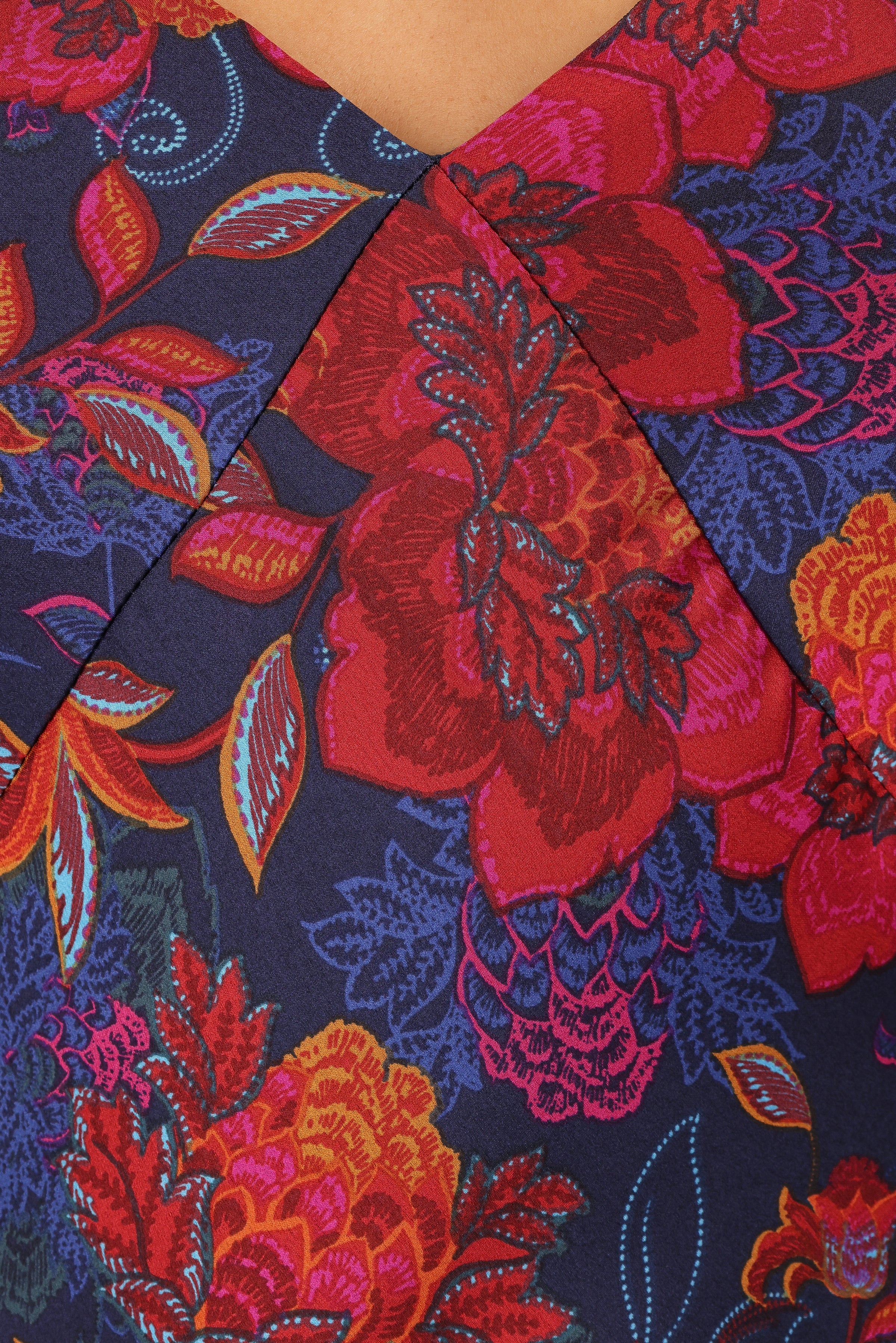 Petal and Pup USA DRESSES Lenore Midi Dress - Midnight Pomegranate