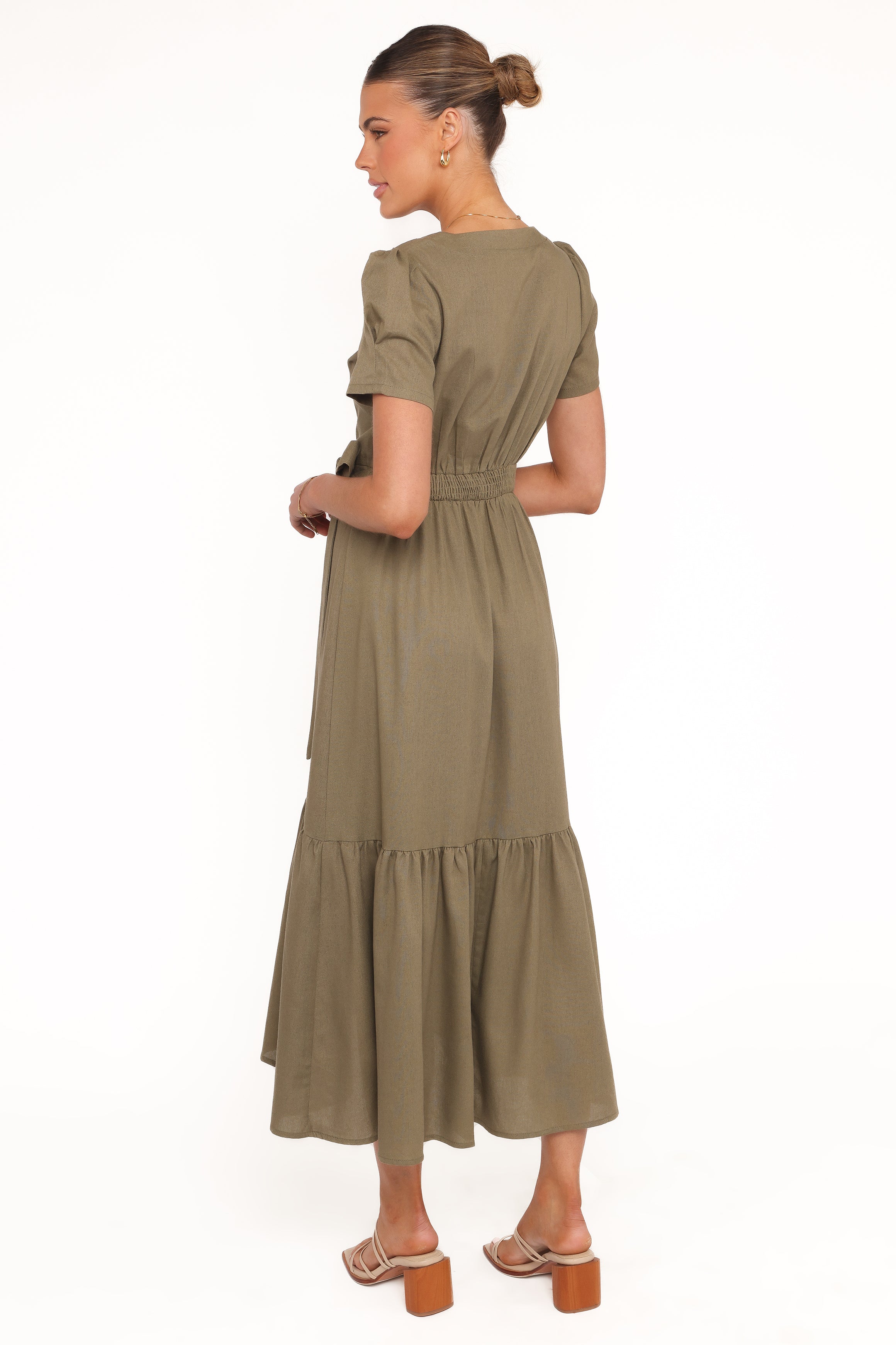 Petal and Pup USA DRESSES Leontine Midi Dress - Olive