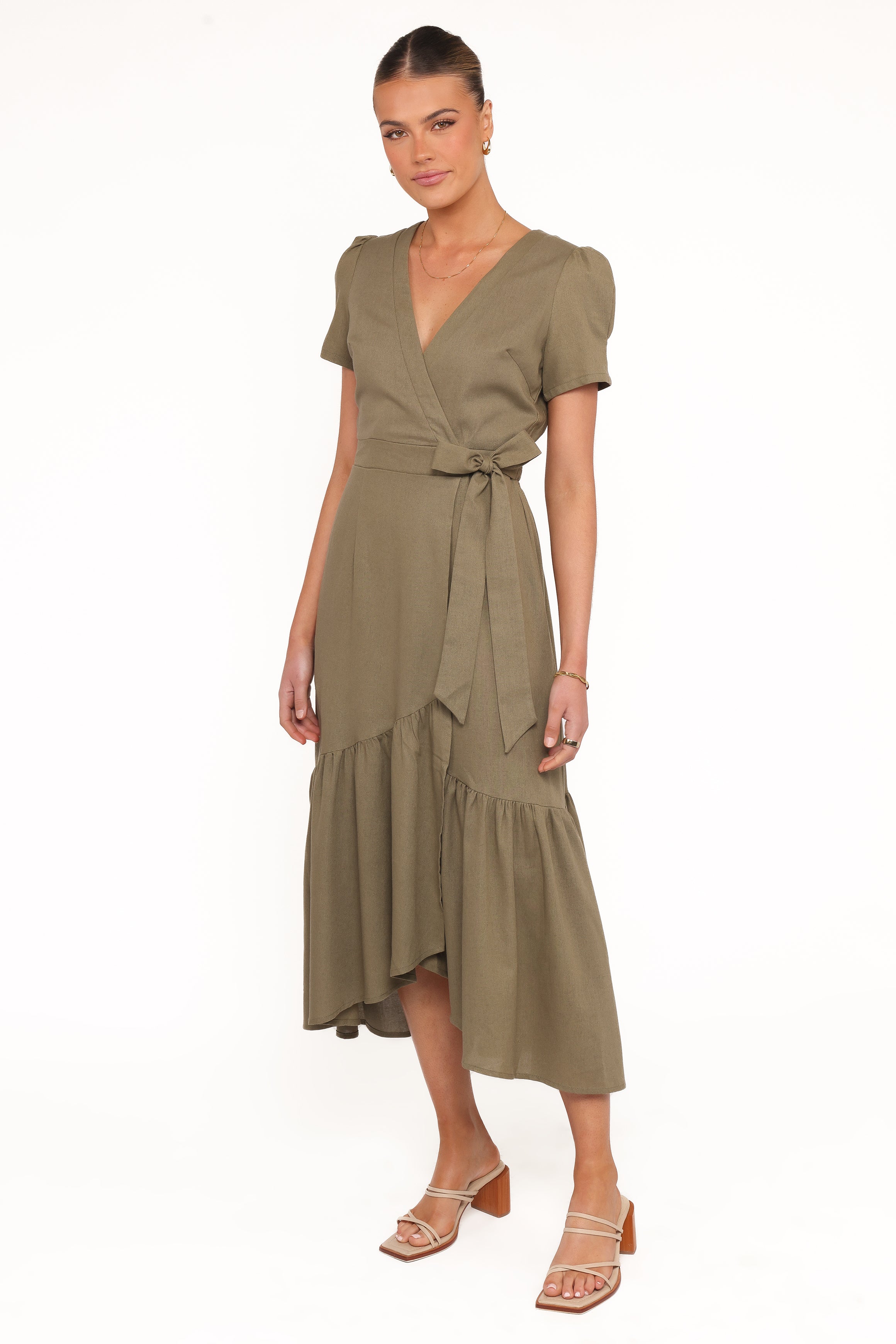 Petal and Pup USA DRESSES Leontine Midi Dress - Olive
