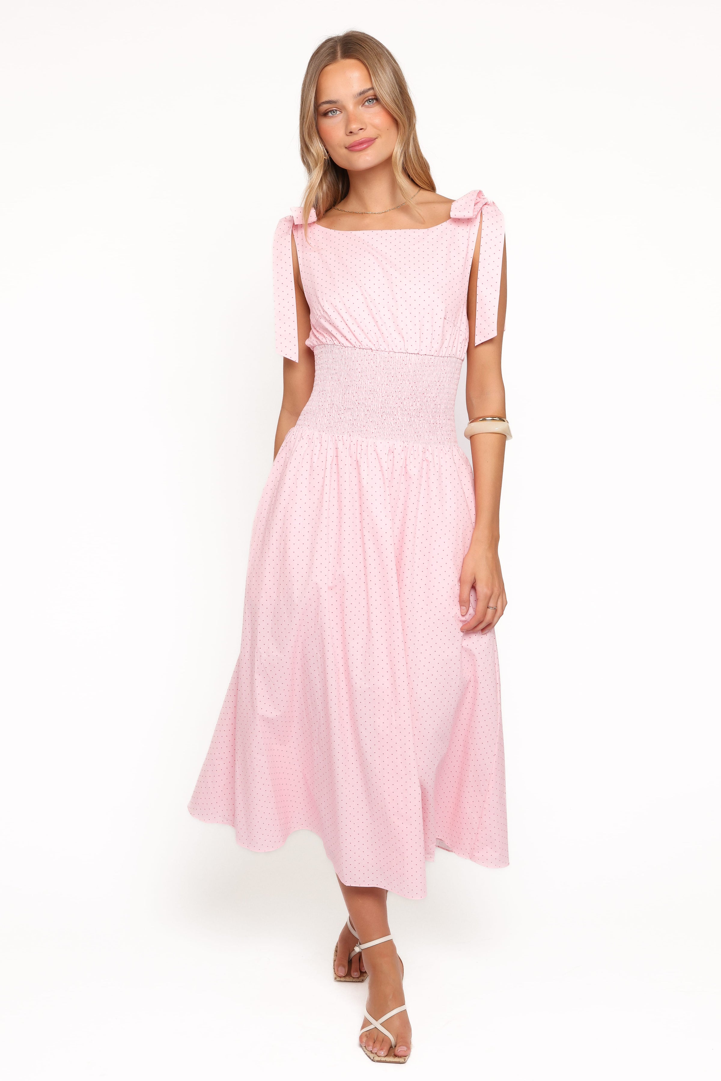 pink polka dot bridesmaid dresses Pink Polka Dot Bridesmaids Dresses