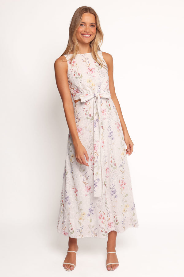 Petal and Pup USA DRESSES Levin Midi Dress - White Floral (Hold for Rack)