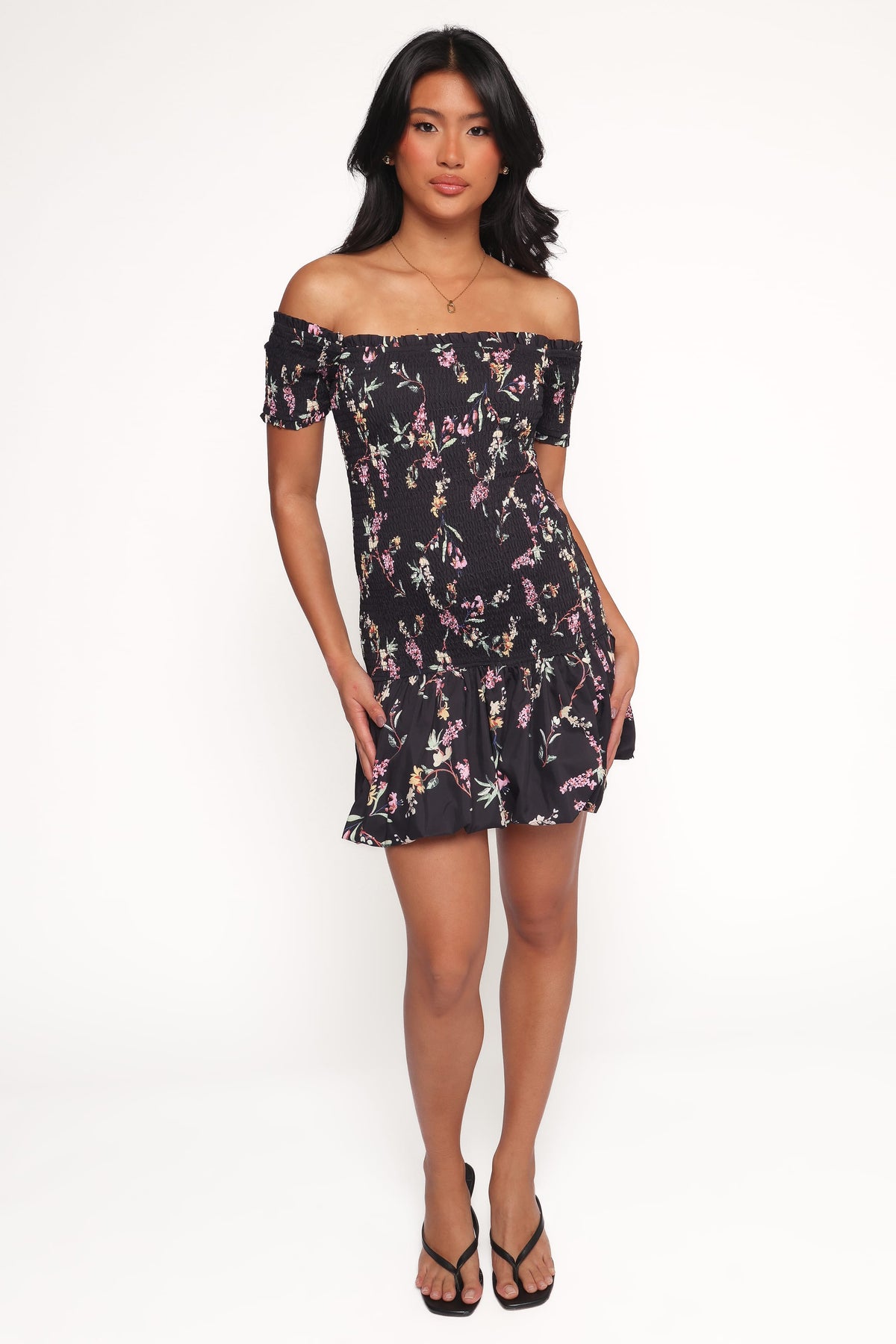 Petal and Pup USA DRESSES Lewis Mini Dress - Black Floral (Hold for Rack)