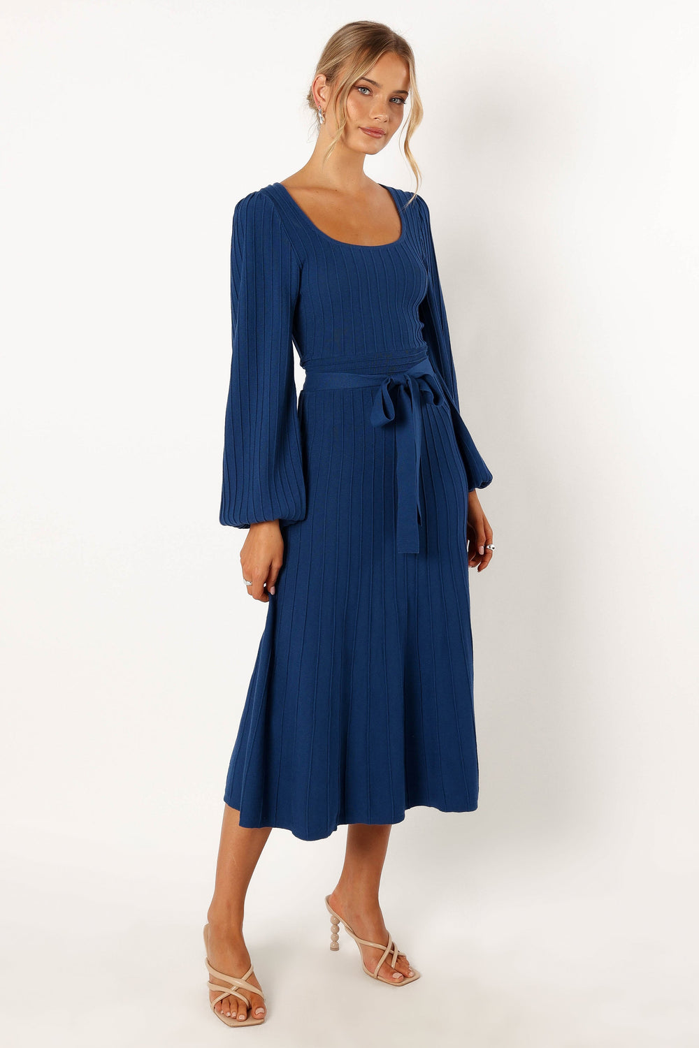 Petal and Pup USA DRESSES Lexi Long Sleeve Midi Dress - Blue