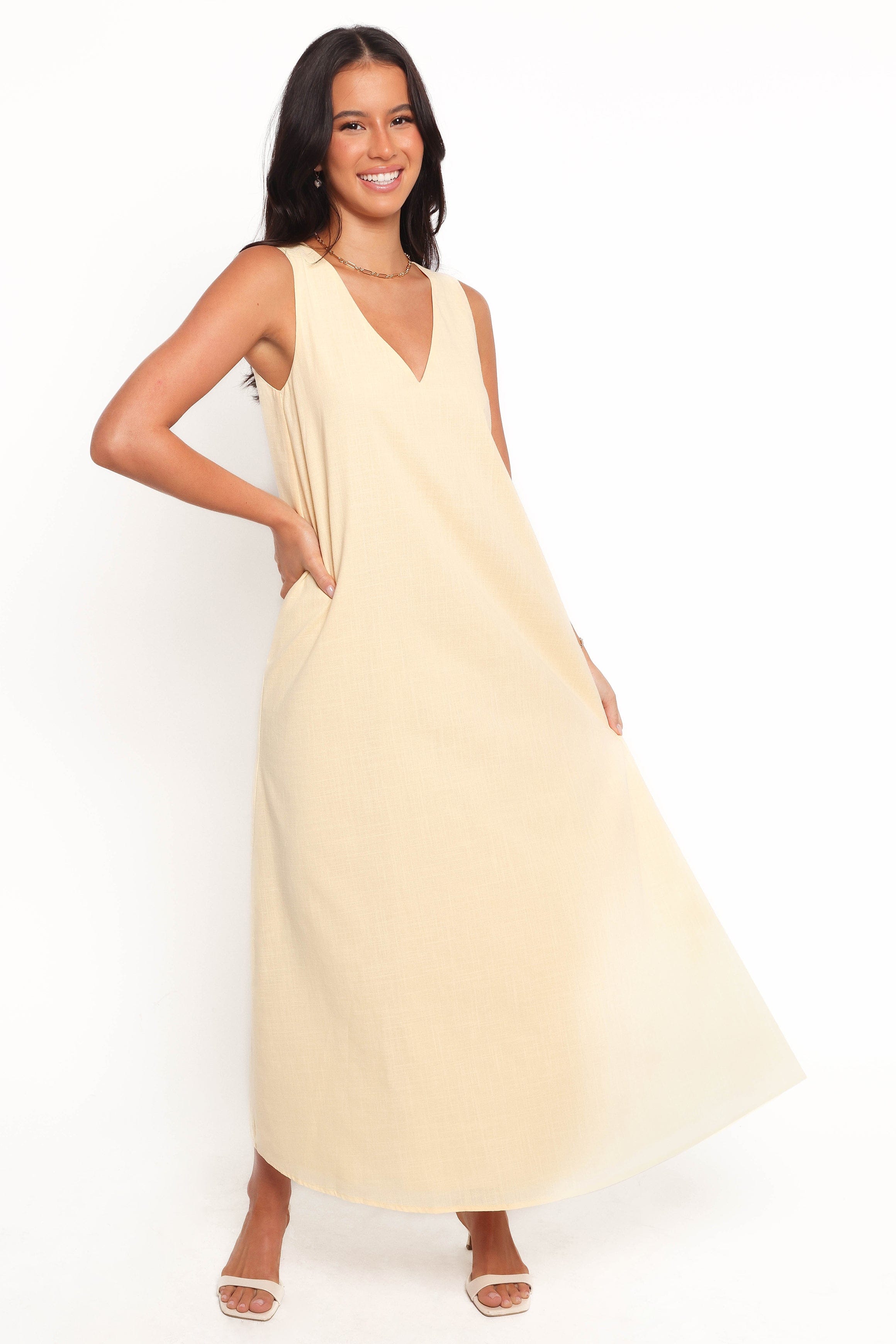 Petal and Pup USA DRESSES Lia Maxi Dress - Lemon (Hold for Rack)