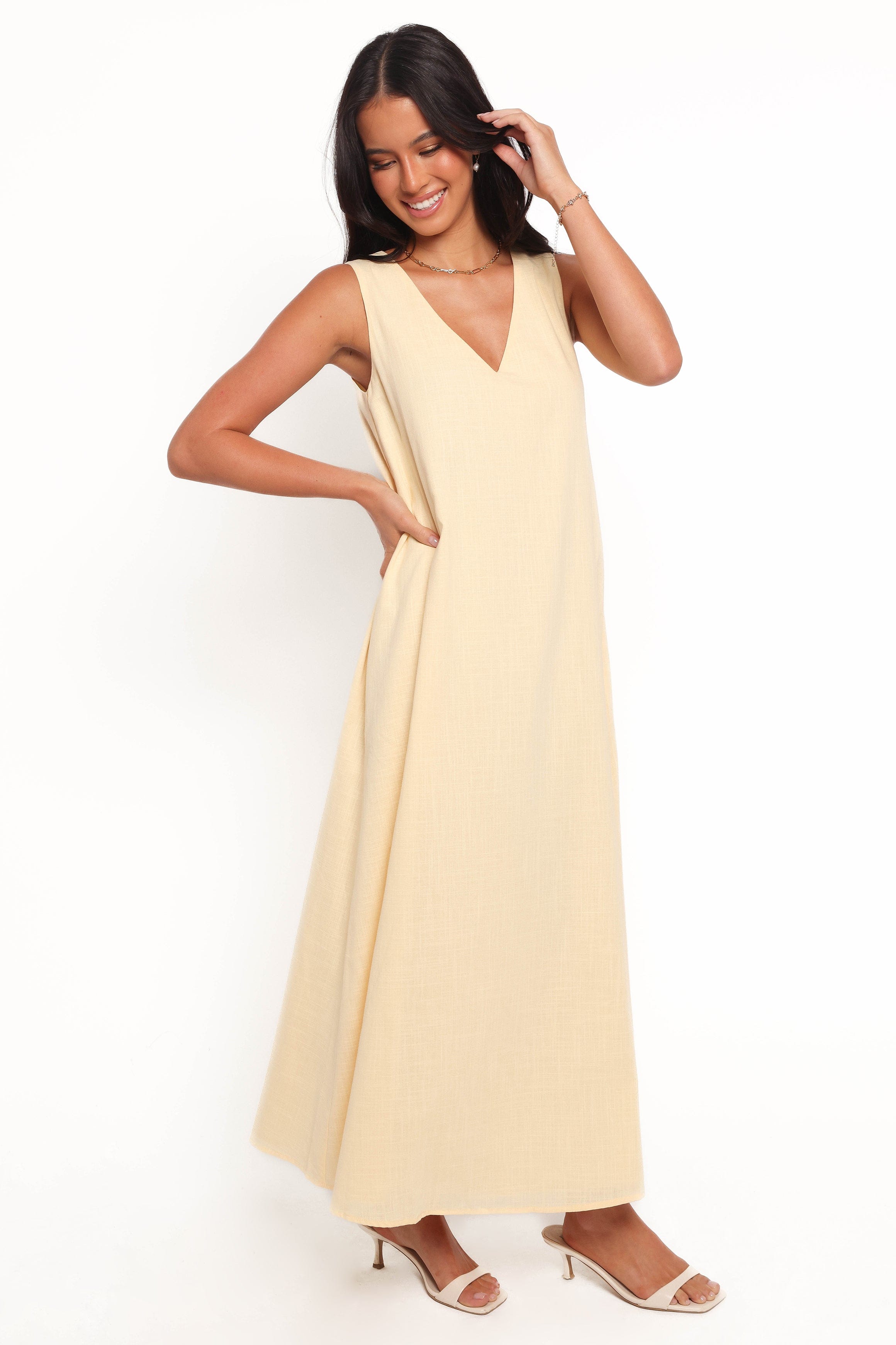Petal and Pup USA DRESSES Lia Maxi Dress - Lemon (Hold for Rack)