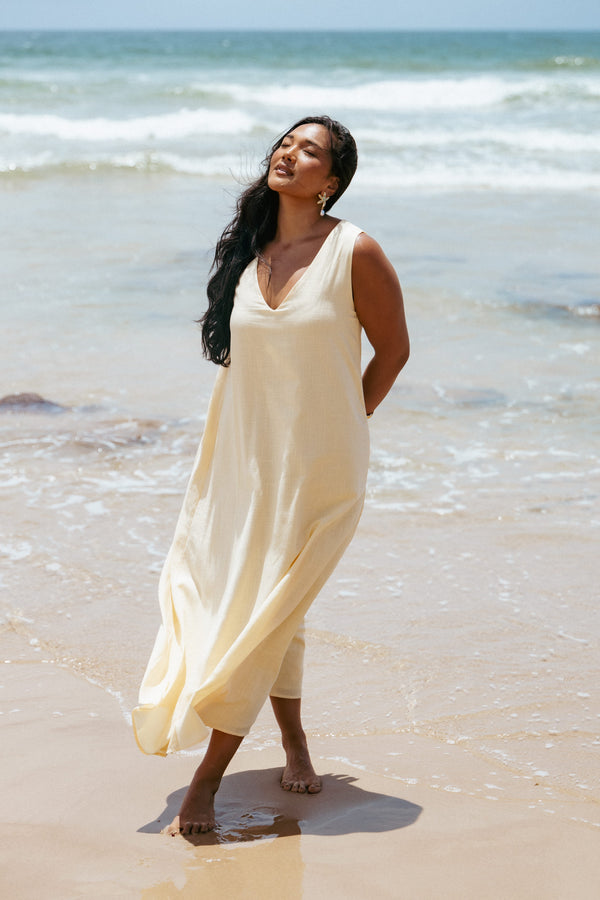 Petal and Pup USA DRESSES Lia Maxi Dress - Lemon (Hold for Rack)