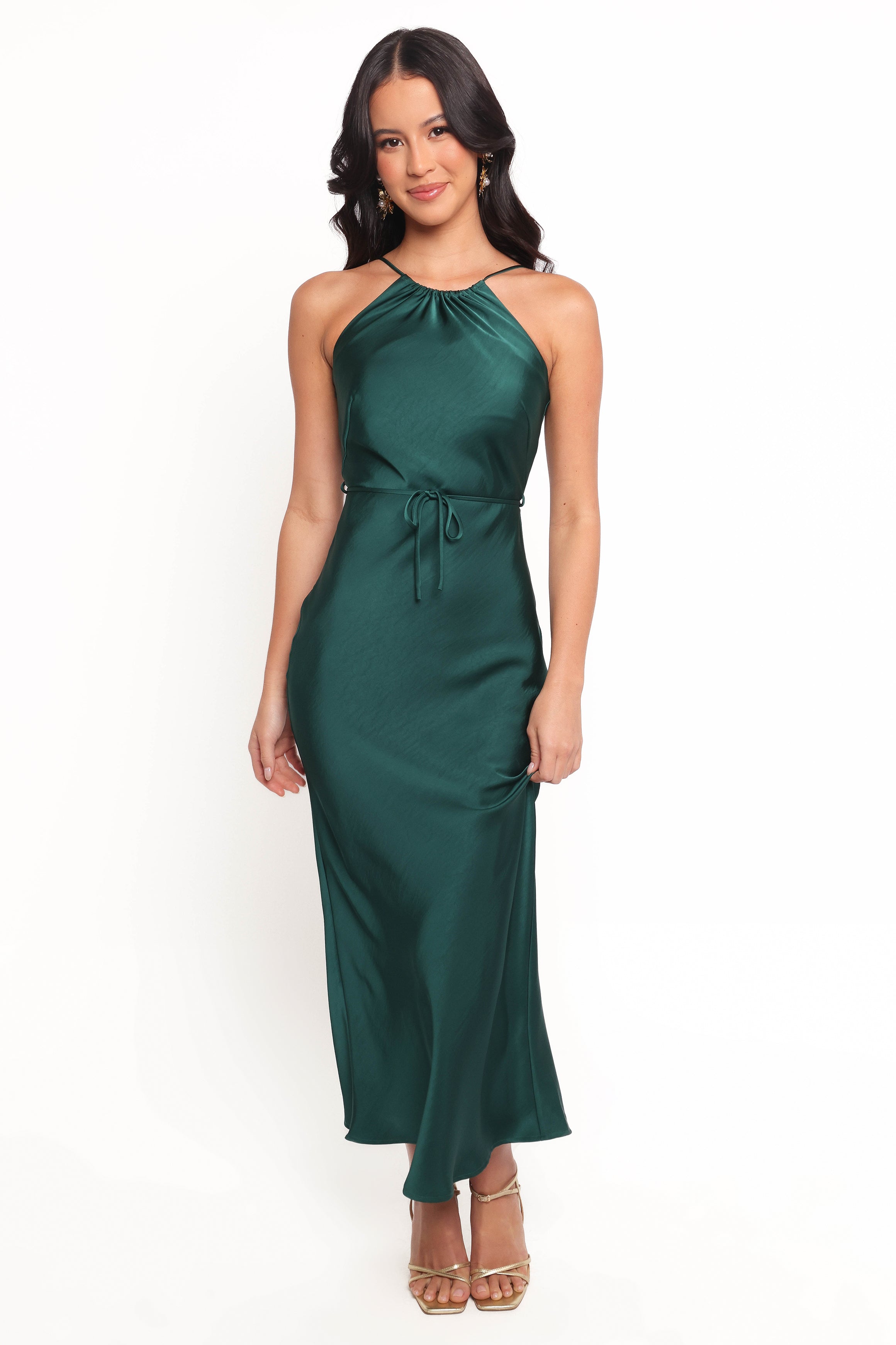 sachin and babi light blue dress Plus Size Emerald Green Satin Dress main image 1