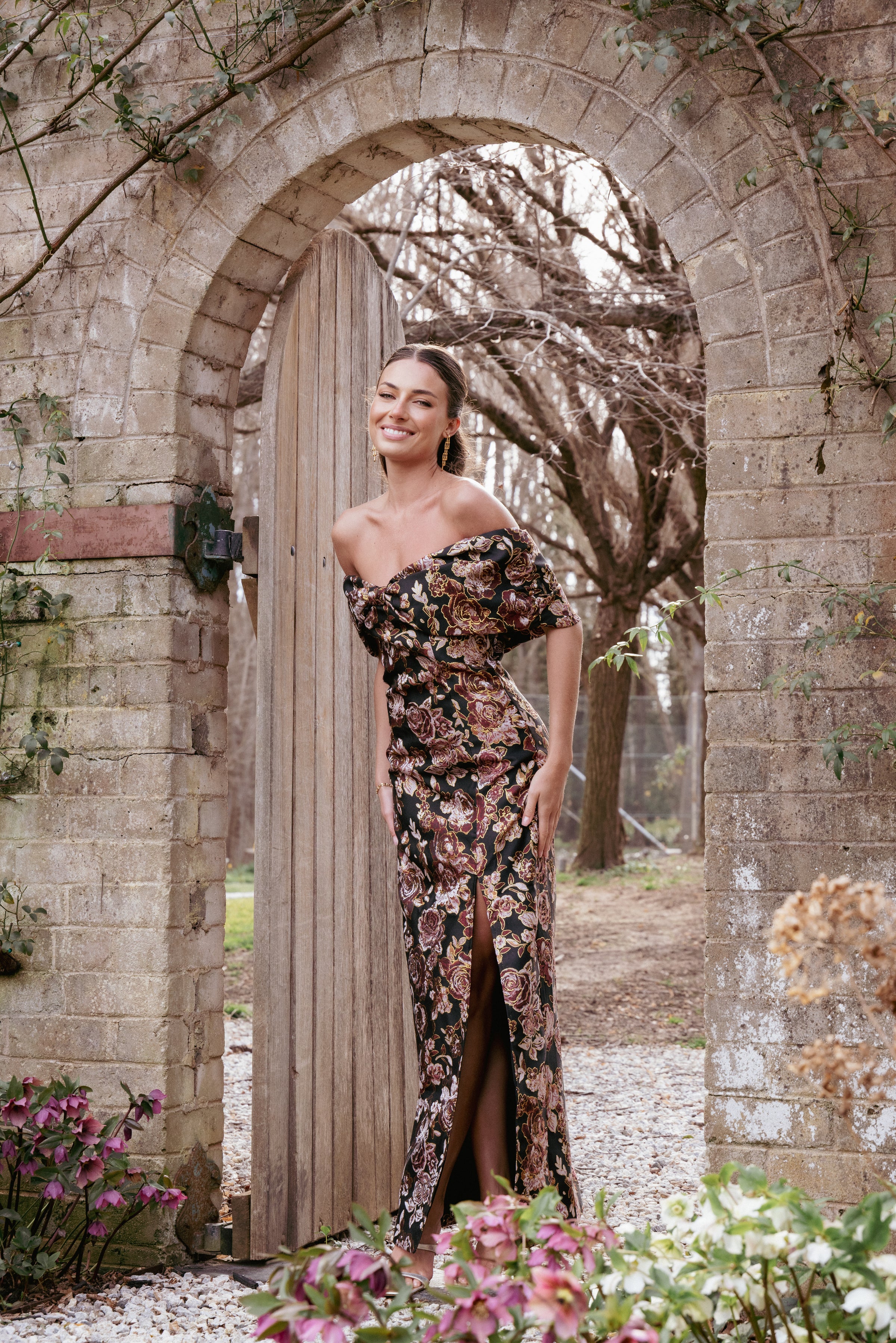 Petal and Pup USA DRESSES Lilia Maxi Dress - Black Floral